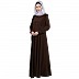 Umbrella abaya with frills- Coffee Brown
